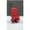 Image 10 : Royal Doulton Flambé Geisha Figurine, 9 1/2” Tall, Foo Dog Figurine, and Carved Wooden Foo Dog Seal