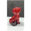 Image 11 : Royal Doulton Flambé Geisha Figurine, 9 1/2” Tall, Foo Dog Figurine, and Carved Wooden Foo Dog Seal