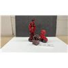 Image 1 : Royal Doulton Flambé Geisha Figurine, 9 1/2” Tall, Foo Dog Figurine, and Carved Wooden Foo Dog Seal