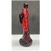 Image 3 : Royal Doulton Flambé Geisha Figurine, 9 1/2” Tall, Foo Dog Figurine, and Carved Wooden Foo Dog Seal