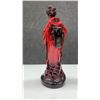 Image 4 : Royal Doulton Flambé Geisha Figurine, 9 1/2” Tall, Foo Dog Figurine, and Carved Wooden Foo Dog Seal