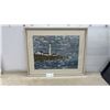 Image 1 : Framed Impasto Lighthouse Painting by Maureen Suguez, 27 × 33”