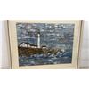 Image 6 : Framed Impasto Lighthouse Painting by Maureen Suguez, 27 × 33”