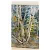 Image 5 : Framed Watercolor Painting by Lynn Sissons, Birch Trees and Lake Landscape, 26 × 30”