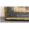 Image 3 : Framed Egyptian Cleopatra Hand-Painted Papyrus Artwork, 1988 in Gold Bamboo-Style Frame