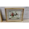 Image 5 : Three Framed Watercolor Paintings Featuring Hummingbird, Roses, by Joyce Hunter and Pink Irises