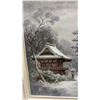 Image 10 : Pair of K. Kamiyama Framed Oil Paintings, Japanese Landscapes with Cherry Blossoms and Pagoda
