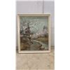Image 2 : Pair of K. Kamiyama Framed Oil Paintings, Japanese Landscapes with Cherry Blossoms and Pagoda