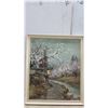 Image 6 : Pair of K. Kamiyama Framed Oil Paintings, Japanese Landscapes with Cherry Blossoms and Pagoda