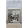 Image 7 : Pair of K. Kamiyama Framed Oil Paintings, Japanese Landscapes with Cherry Blossoms and Pagoda