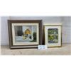 Image 1 : Framed 1993 Watercolor Painting by B. Joyce Hunter, 8 × 10” and Man With Dog and Garden Statue