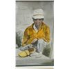 Image 5 : Framed 1993 Watercolor Painting by B. Joyce Hunter, 8 × 10” and Man With Dog and Garden Statue