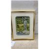 Image 6 : Framed 1993 Watercolor Painting by B. Joyce Hunter, 8 × 10” and Man With Dog and Garden Statue