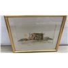 Image 6 : Framed Watercolor Painting by B. Joyce Hunter, 1994, Desert Scene with Dwelling and Figures