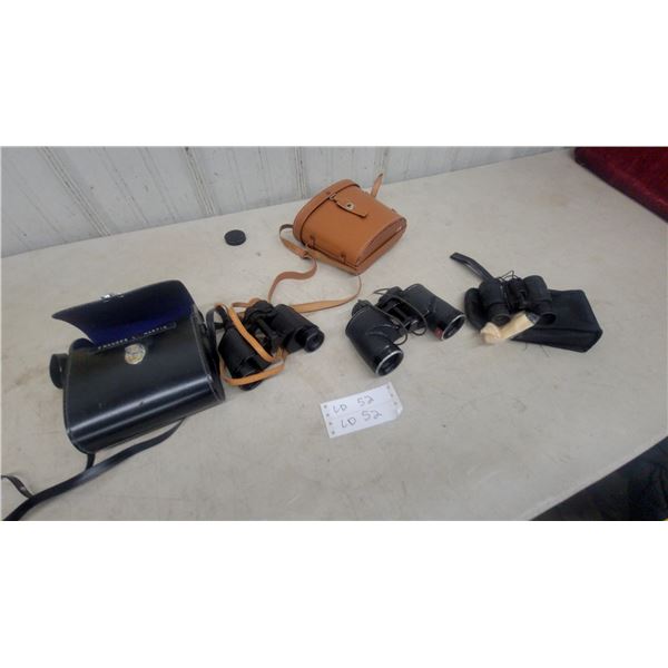 Three Pairs of Binoculars Including Burco 6 × 30 and kurt muller 7 × 35 with Leather Cases