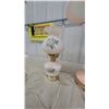 Image 4 : Pair of Vintage Hand-Painted Pink Milk Glass Rose Motif Electric Hurricane Parlor Lamps