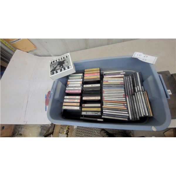 Large Collection of Audio Cassettes and CDs Including Classical, Willie Nelson, Flanders