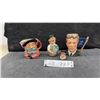Image 1 : Royal Doulton Character Jugs Including Michael Doulton D6808, Old Charley, and More, Tallest 4 1/2”