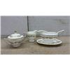 Image 7 : Minton "Corinthian" H-5218 Bone China Serving Set, Platters, Bowls, Gravy Boat, Creamer and More