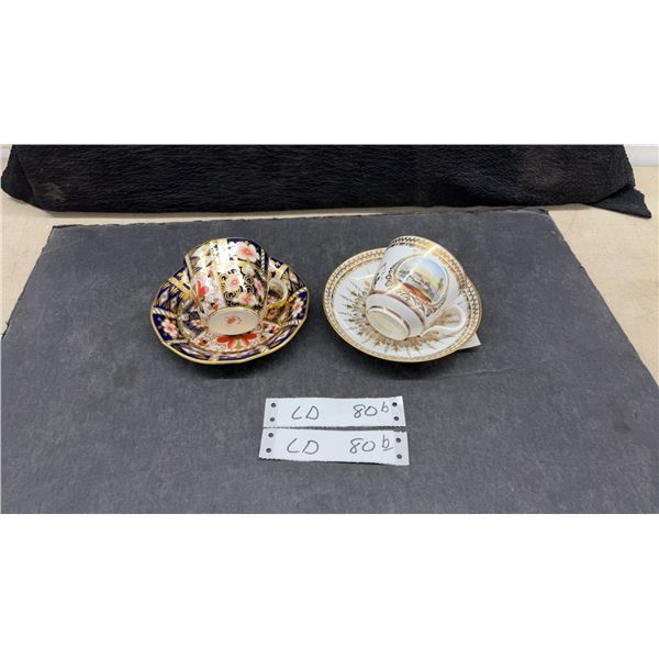 Pinxton Derbyshire Castle Series Cup and Saucer c.1796-1813 and Royal Crown Derby Old Imari 1128