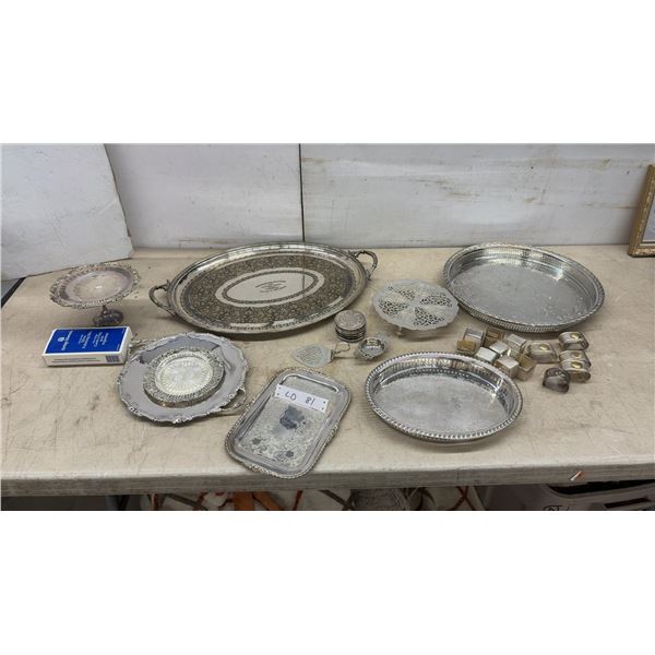 Silver-Plated Ware: Trays, Napkin Rings, Coasters, 1902 North Shropshire Puppy Show Trophy Tray