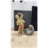 Image 1 : Capodimonte-Style Porcelain Figurine of Barefoot Boy With Oranges 19 1/2” Tall and Mexican Duck