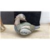 Image 7 : Capodimonte-Style Porcelain Figurine of Barefoot Boy With Oranges 19 1/2” Tall and Mexican Duck