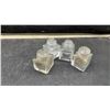 Image 10 : Ten Sets Vintage Cut Glass Salt and Pepper Shakers 8 Sets With Sterling Silver Tops