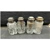 Image 2 : Ten Sets Vintage Cut Glass Salt and Pepper Shakers 8 Sets With Sterling Silver Tops