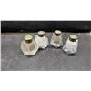 Image 4 : Ten Sets Vintage Cut Glass Salt and Pepper Shakers 8 Sets With Sterling Silver Tops