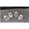 Image 5 : Ten Sets Vintage Cut Glass Salt and Pepper Shakers 8 Sets With Sterling Silver Tops