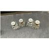 Image 7 : Ten Sets Vintage Cut Glass Salt and Pepper Shakers 8 Sets With Sterling Silver Tops