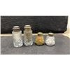 Image 8 : Ten Sets Vintage Cut Glass Salt and Pepper Shakers 8 Sets With Sterling Silver Tops