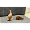 Image 5 : Hand-Carved Wooden (Ironwood) Animal Figurines Including Bison, Bears, Turtle, Bird, and More.