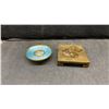 Image 6 : Three Cloisonné Enamel Vases with Decorative Floral Stems, Brass Figurines, Candlestick Holders