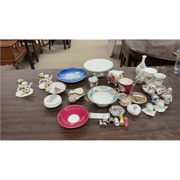The Swan Collector Plate, Mustache Mug with Saucer, Piggy Bank, Porcelain Figurines, Teacups