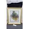 Image 1 : Framed Watercolor Painting of Cactus Wren on Prickly Pear, Signed and Dated, 22 × 18”
