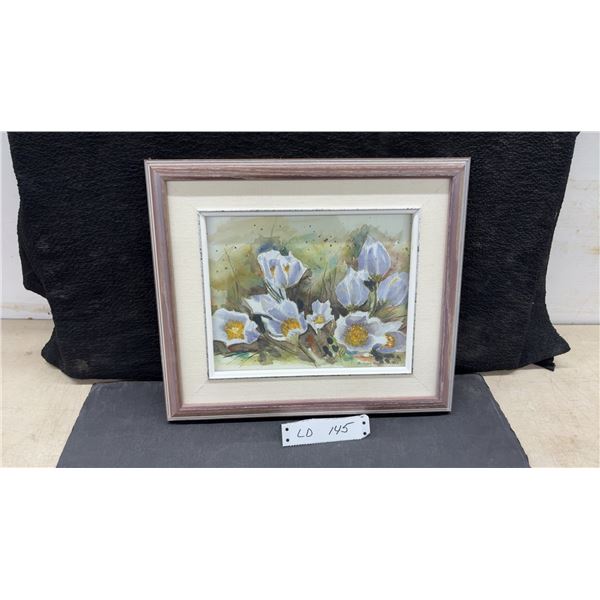 Framed 1993 Signed Watercolor Floral Painting by B. Joyce Hunter, 12 × 14”