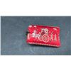 Image 3 : Woven Sewing Basket, Wicker Lidded Pot, Unicorn Needlepoint Squares, Embroidered Sewing Kit