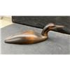 Image 6 : Three. Hand-Carved Wooden Ducks, Largest 6 1/4 × 13 × 5 1/4”
