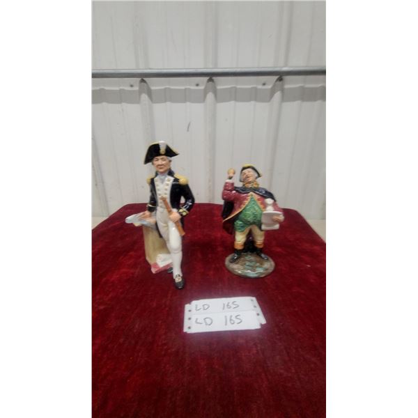 Two Royal Doulton Porcelain Figurines: "The Town Crier" and "the captain 1)8.6”1) 9.6”