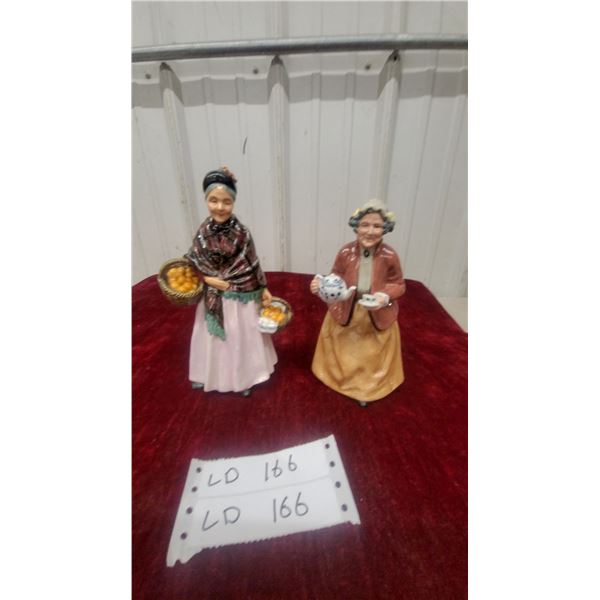Royal Doulton "The Orange Lady" and "The Tea Lady" Porcelain Figurines 1)7.6” 1)8.6”