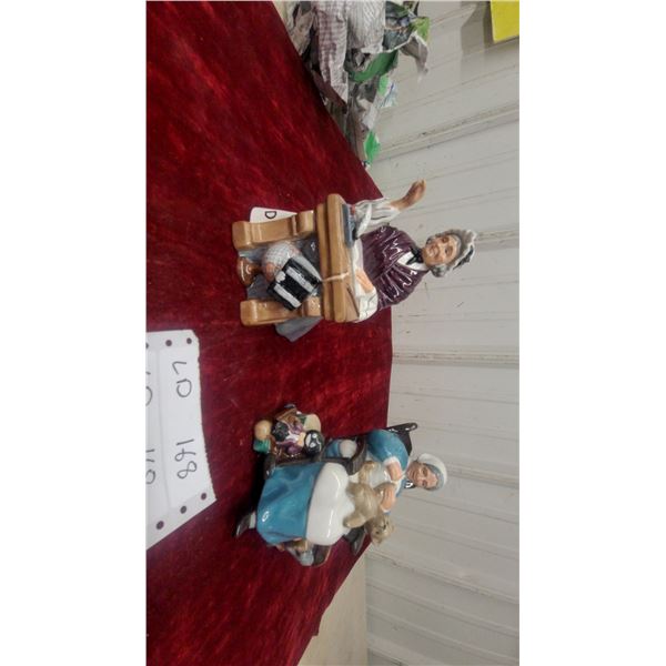 Royal Doulton Figurines: "The Old nanny" and "The schoolmarm 6”+7” tall