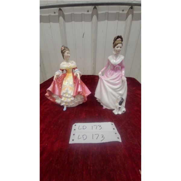 2 Royal Doulton "Good Companion" and "southern belle Porcelain Figurines 9”+8”