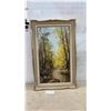 Image 1 : Signed Aggery Impressionist Oil Painting, Autumn Forest Landscape With River, Framed
