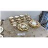 Image 1 : Hammersley and Co. Bone China Floral Tea Set with Gold Trim, Cups, Saucers, and Plates, 28 Pieces
