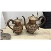 Image 3 : Vintage Silver-Plated Lot: Serving Trays, Coffee and Tea Sets, Bucket
