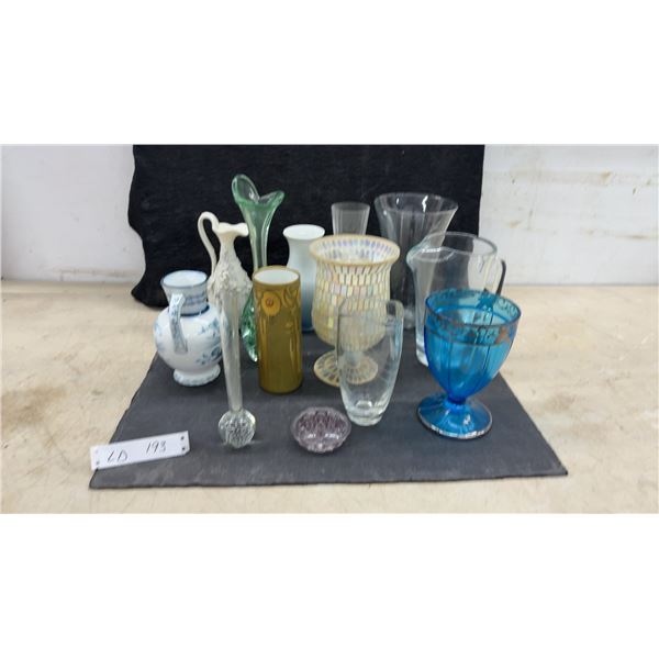 Assortment of Glass and Porcelain Vases
