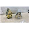 Image 4 : Decorative Birdhouses with Palm Tree, Floral, and Shingle Designs and Mushroom Garden Statue
