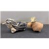 Image 5 : Assorted Ceramic Figurines Including Santa Gnome, Animals, Tiger, Zebra, Moose